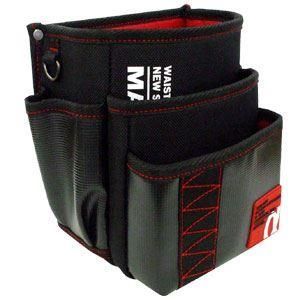 ds-（まとめ）電工ポケット WAIST GEAR 〔腰袋三段タイプ×2セット〕 レッド（赤） マーベル MDP-93AR