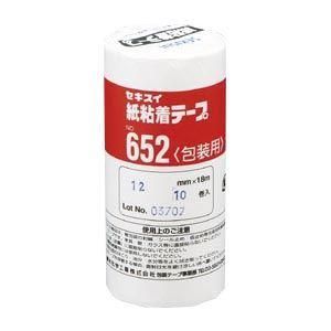ds-（まとめ） セキスイ 紙粘着テープ K652X01 10巻入 〔×10セット〕