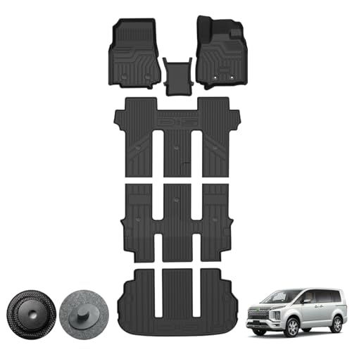 H★三菱 新型デリカD:5 フロアマット セカンドマット ラゲッジマット 2019年2月?現行 7人乗り専用 3D TPE製 6点セット | 純正ストッパー対応ホール、ペダル干渉防止、シートレール干渉防止、マットズレ抑制、型崩れ抑制、耐汚れ、 6d8811ff