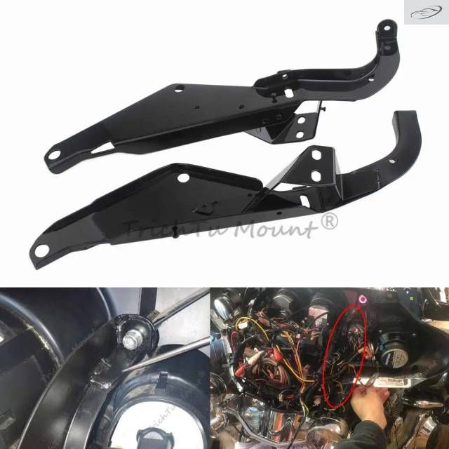 2Pcs Batwing Inner Fairing Mount Bracket Motorcycle Support Holder Harley Electra Street Glide Ultra Classic Limited 96-2013