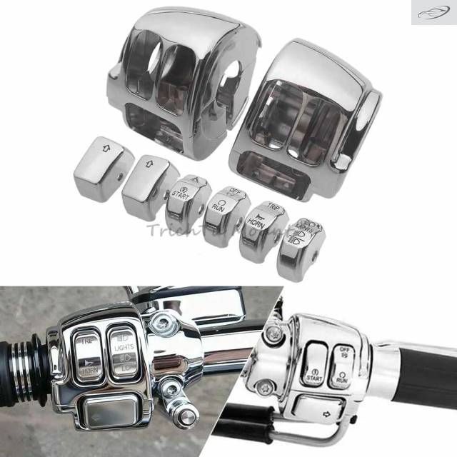 Switch Housing Handlebar Control Button Cover Caps Kit Harley Sportster Iron 883 1200 Softail Dyna Motorcycle