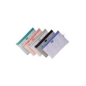 ds-(業務用10セット) LIHITLAB メッシュケース/薄型ポーチ 〔B5〕 ジッパータイプ マチなし F-245 ローズピンク