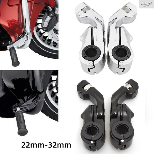 Motorcycle 32mm 1.25'' Highway Footpeg Clamp Engine Guards Foot Pegs Mount Harley Sportster XL883 1200 Dyna Softail Touring