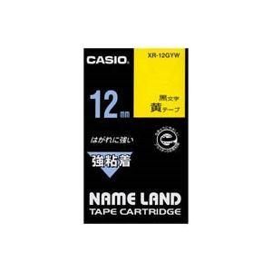 ds-（まとめ）カシオ CASIO 強粘着テープ XR-12GYW 黄に黒文字 12mm〔×5セット〕 6,337円