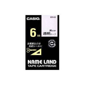 ds-（まとめ）カシオ CASIO 透明テープ XR-6X 透明に黒文字 6mm〔×5セット〕
