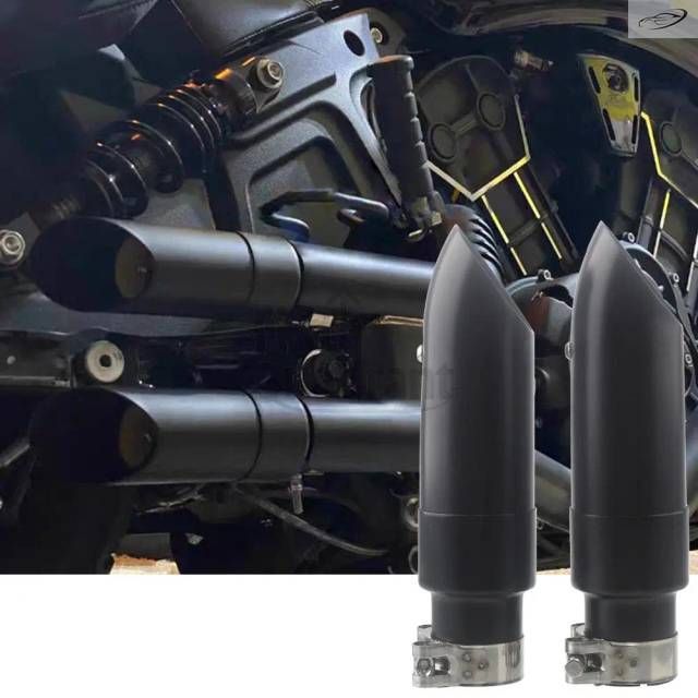 2Pcs Slip-On Exhaust System Pipes w/ Silenc-er Tail Section MuffLED Pipes Indian Scout 20 Sixty Rogue 2015-2024