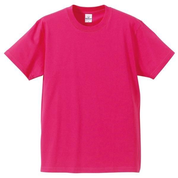 ds-〔5枚セット〕 Tシャツ XLサイズ トロピカルピンク 綿100％ 耐久性