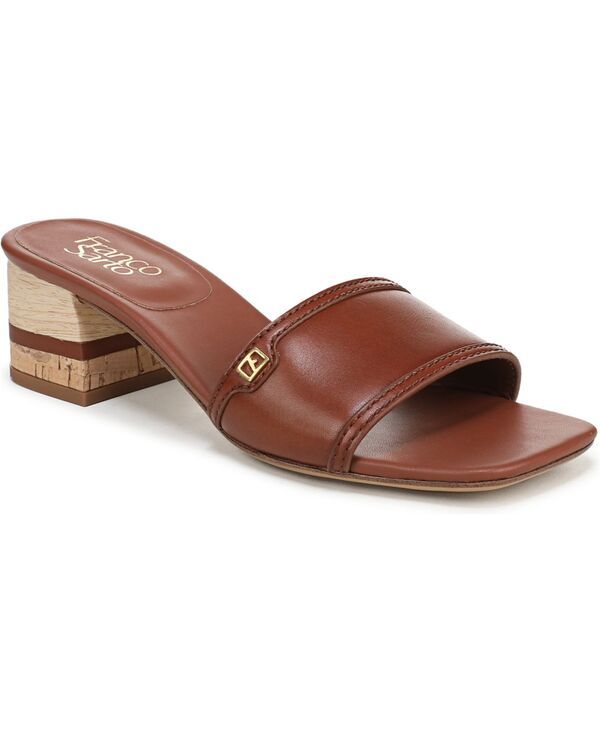 フランコサルト レディース シューズ サンダル Franco Sarto Womens Kaori Square Toe Slide Sandals Acorn Brown Leather ブラウン
