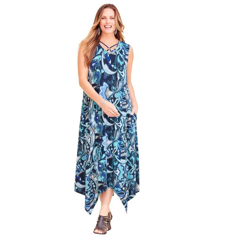 キャサリンズ レディース トップス ワンピース Vネック プラスサイズ マキシ Catherines Womens Plusize Anyweareversible Crisscross VNeck