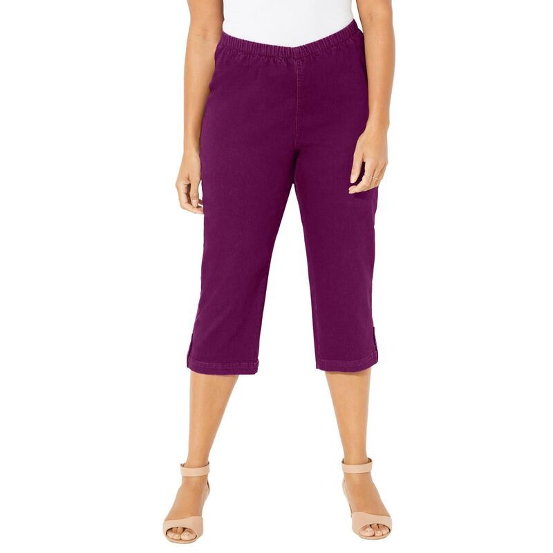 キャサリンズ レディース ボトムス カジュアルパンツ プラスサイズ キャップ Catherines Womens Plusizeveryday Capri With Sparkle Hem Deep