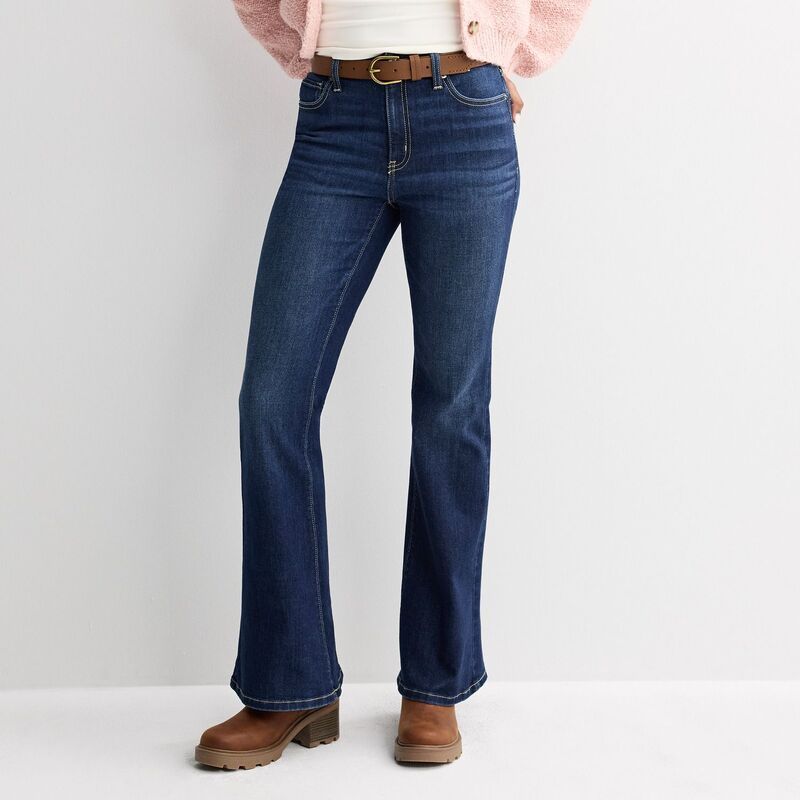 エスオー レディース ボトムス デニムパンツ ジーンズ Juniors SO High Rise Stretch Flare Jeans Dark Rinse