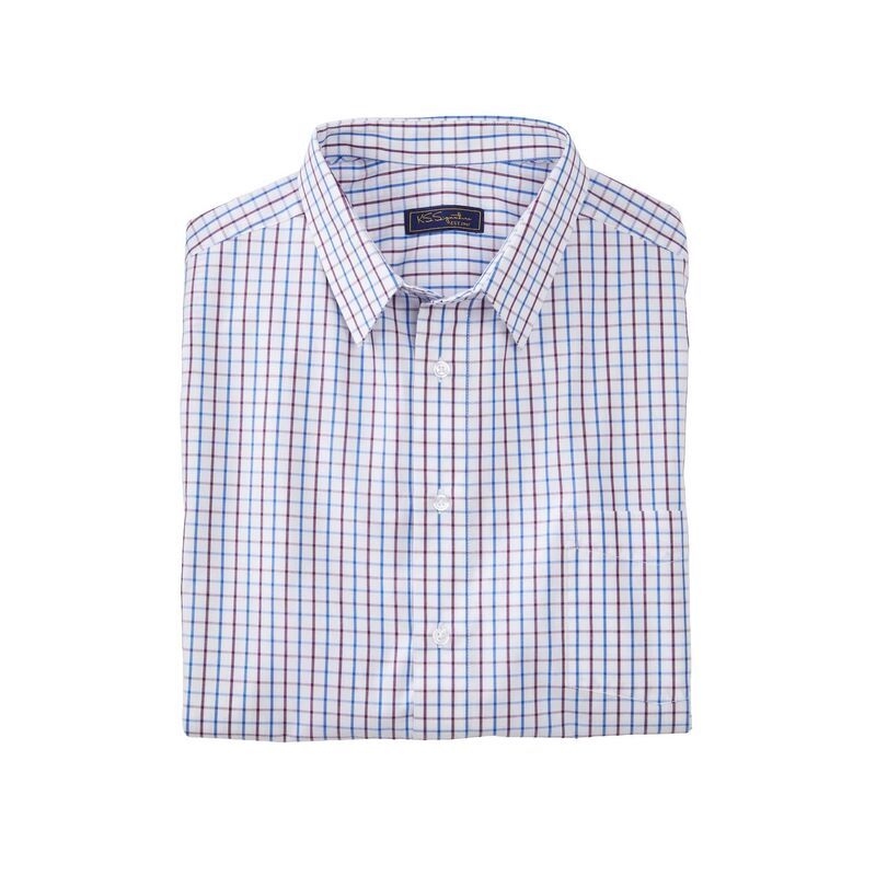 キングサイズ メンズ トップス Tシャツ トール KingSize Mens Big Tall WrinkleFree Dresshirt Blue Tattersall ブルー