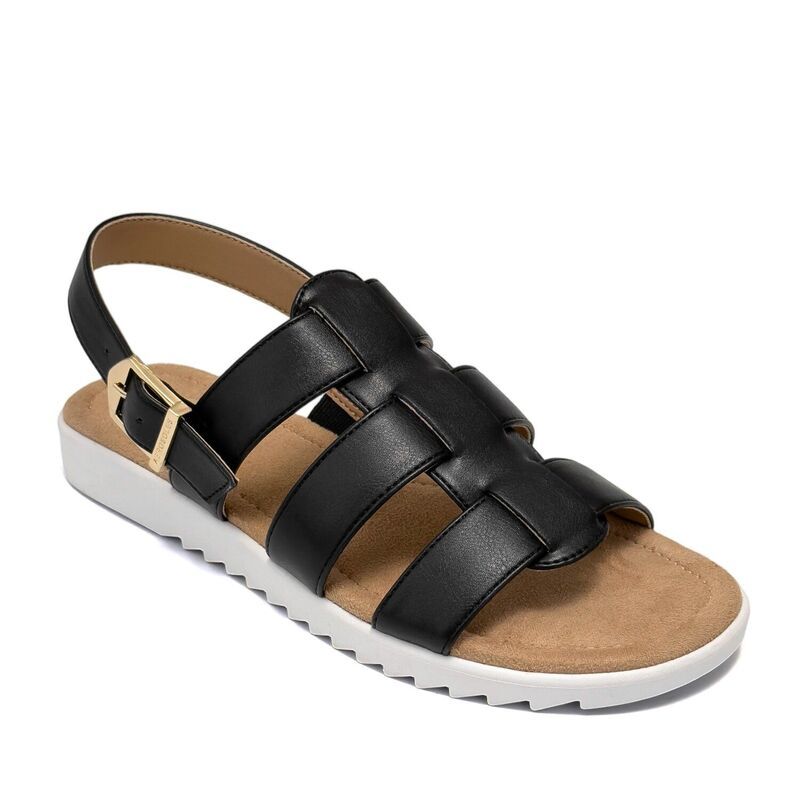エアロソールズ レディース シューズ サンダル Aerosoles Jara Womenslingback Fisherman Sandals Black Faux ブラック