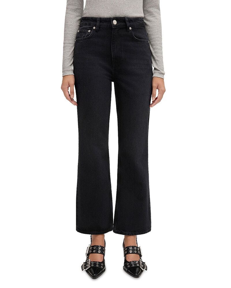 ガニー レディース ボトムス デニムパンツ ブーツカット ブーツ ジーンズ GANNI Essentials Rigid Mid Rise Bootcut Jeans Washed Black Was 63,690円