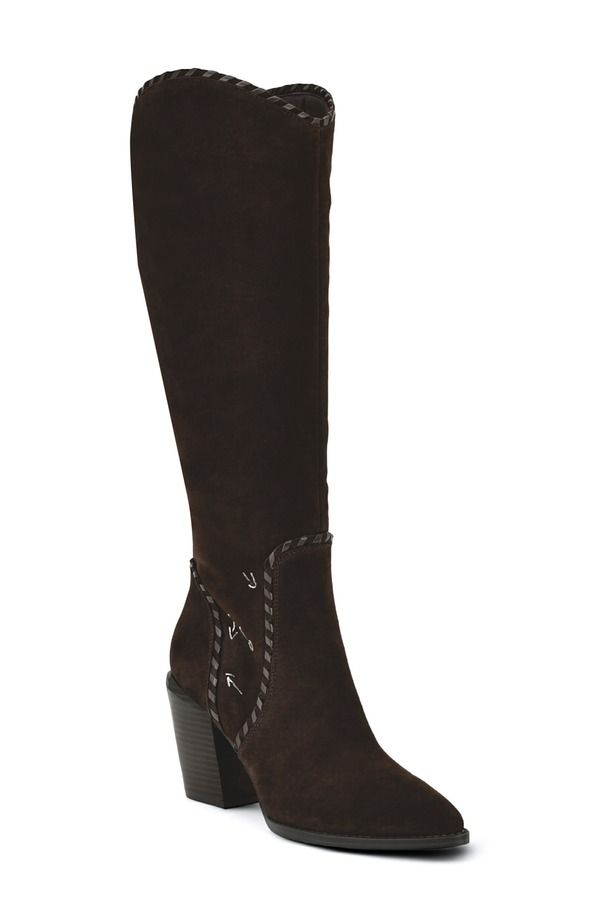 ナインウェスト レディース シューズ ブーツ・レインブーツ Nine West Rosco Knee High Western Boot Women DARK BROWN ブラウン