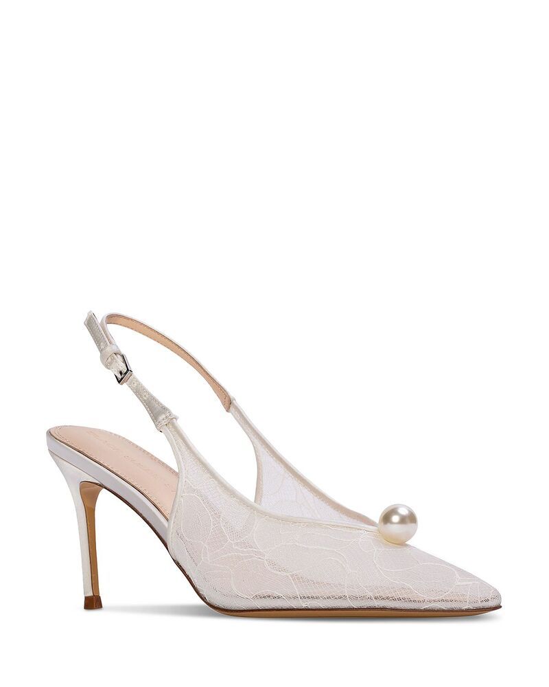 ブラックスエードスタジオ レディース シューズ パンプス サテン Black Suede Studio Womensatin Embellished Pumps Ivory Lace アイボリー