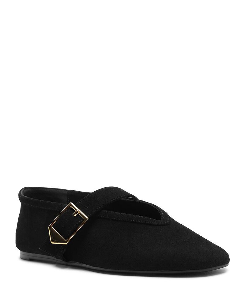 シュッツ レディース シューズ パンプス SCHUTZ Womens Vick Calf Hair Buckle Flats Black ブラック