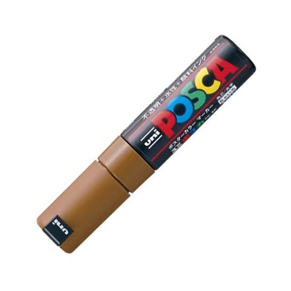 ds-（まとめ） 三菱鉛筆 水性マーカー ポスカ 太字角芯 茶 PC8K.21 1本 〔×20セット〕