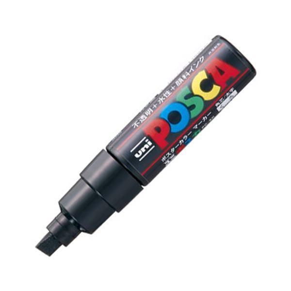 ds-（まとめ） 三菱鉛筆 水性マーカー ポスカ 太字角芯 黒 PC8K.24 1本 〔×20セット〕