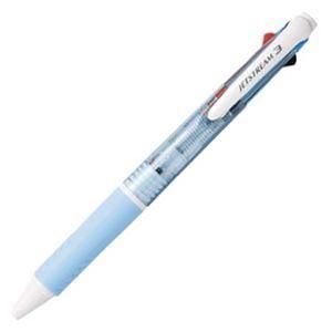 ds-（まとめ） 三菱鉛筆 3色ボールペン ジェットストリーム 0.7mm （軸色 水色） SXE340007.8 1本 〔×15セット〕