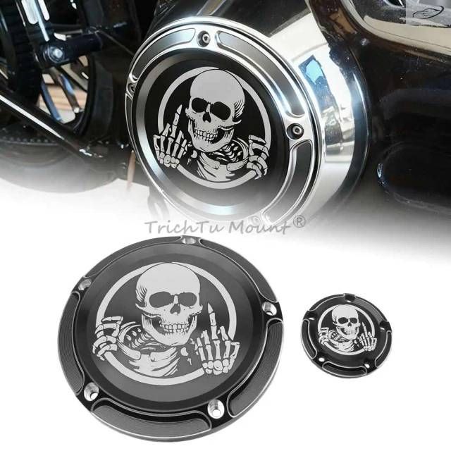 Motorcycle Derby Timing Timer Cover 5 Holes Aluminium Clutch Cover Harley Touring Trike Model Dyna Softail Low Rider Fat Bob