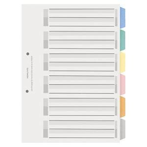 ds-（まとめ） コクヨ カラー仕切カード（PP） ファイル用 A4タテ 2穴 6色 6山見出し+扉紙 シキ-P40 1組 〔×30セット〕