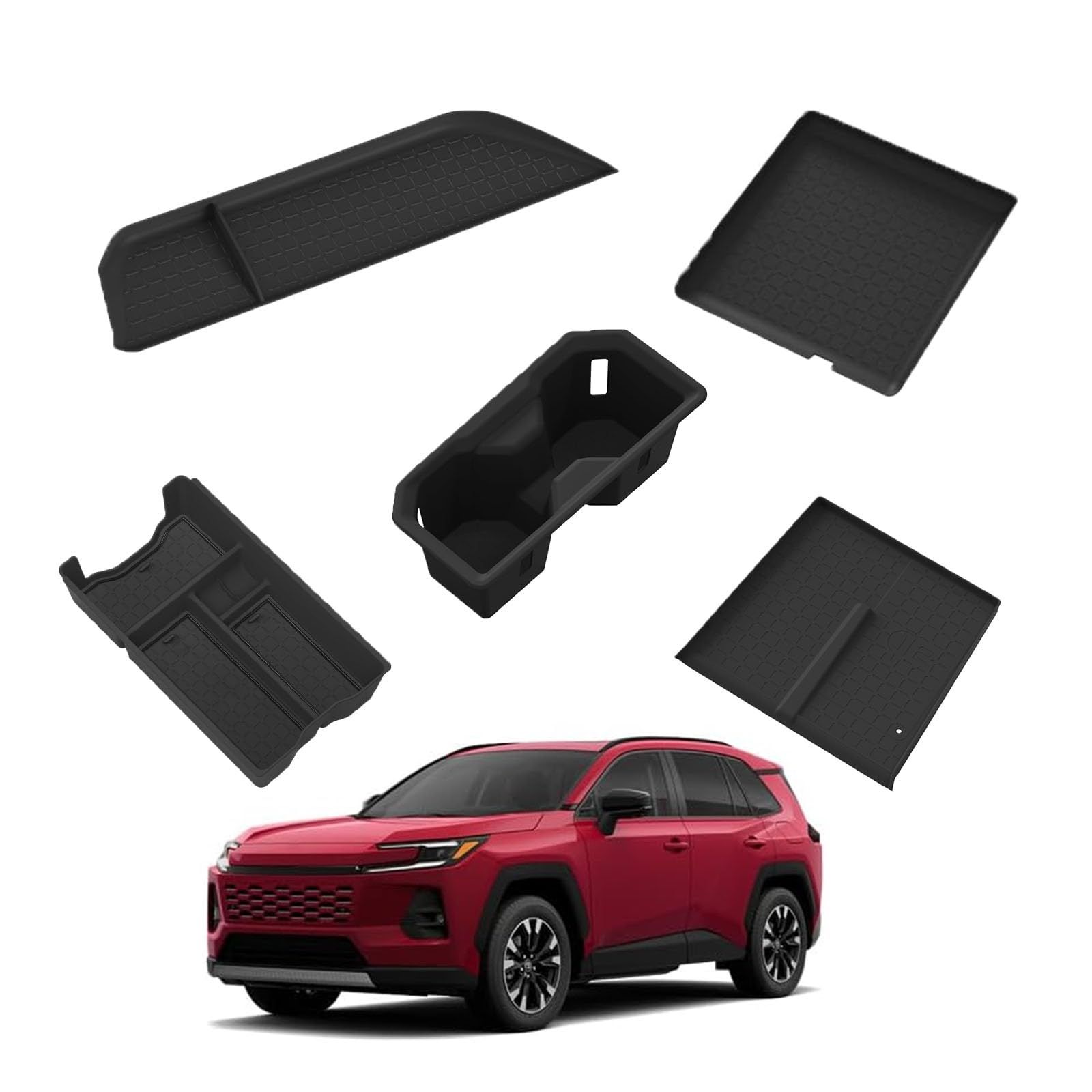 トヨタ RAV4 6代目 XA60系 2025年12月 専用 助手席トレイ アームレスト収納ボックス ワイヤレス充電マット | AXAN64型 カップカバー センター収納ボックス 隙間収納 車種専用設計 60系 rav4 滑り止めマット キズ防止 衝撃吸収ts
