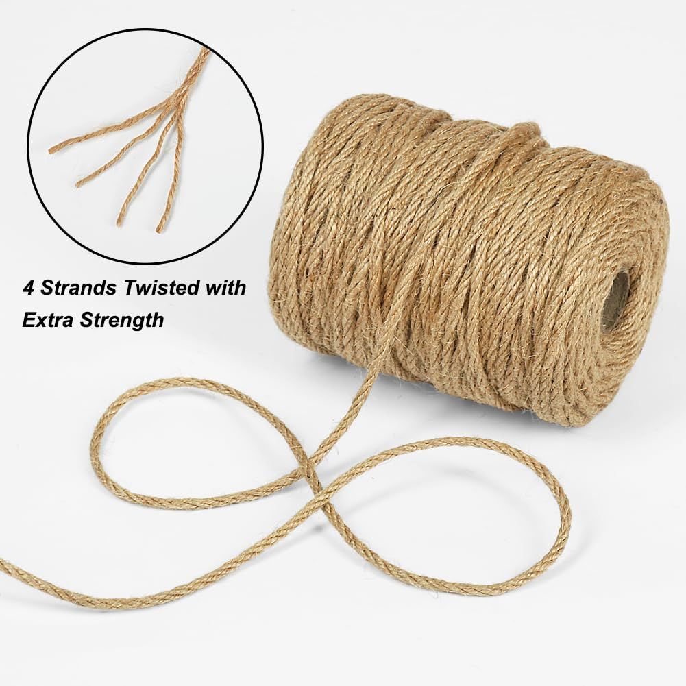 Tenn Well 4mm 太い 麻ロープ, 50M 麻縄キャットタワーの補修 ジュート 麻紐 園芸 梱包 手作り 猫爪とぎ修理などに (茶色) 1 Tenn Well 4mm 太い 麻ロープ, 50M 麻縄キャットタワーの補修 ジュート 麻紐 園芸 梱包 手作り 猫爪とぎ修理などに (茶色) 1