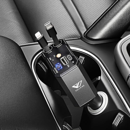 ヴェルファイア 40系 適用 車 充電器 シガーソケット 4台同時使用 66W急速充電 カーチャージャー LEDライト付き 巻き取り式 1個 | ヴェルファイア 40 30 4in1設計で複数機器同時に充電 過充電や発熱を抑える 最長80cmの自動巻き取りts 6,053円