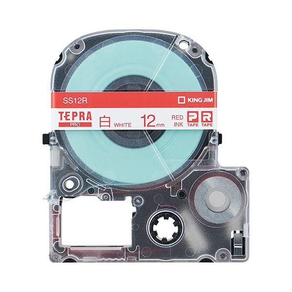 ds-（まとめ） キングジム テプラ PRO テープカートリッジ 12mm 白／赤文字 SS12R 1個 〔×5セット〕 6,857円