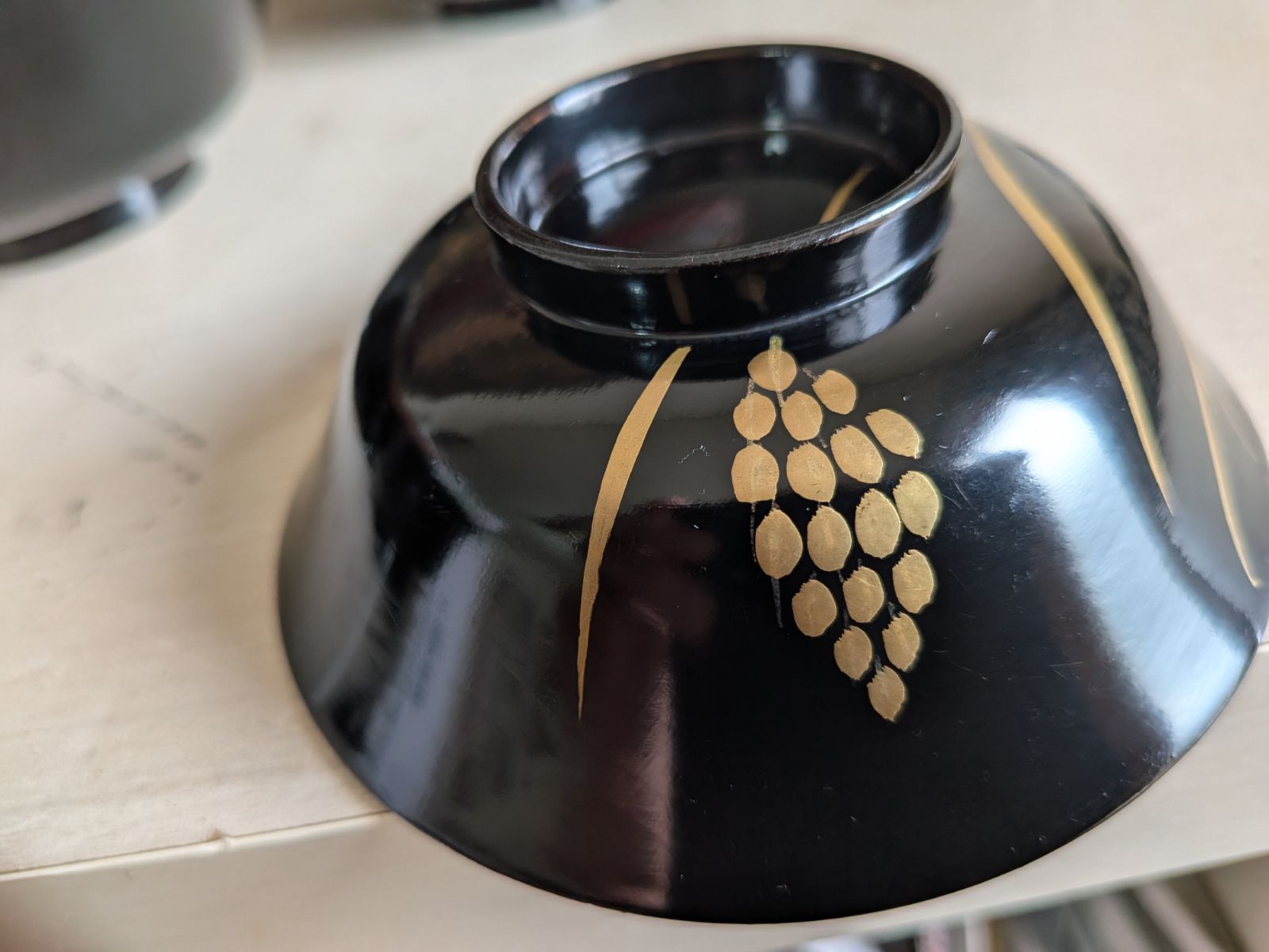 最高級】10客 時代物 金蒔絵 雀稲穂文 吸物椀 蓋付 木製漆器 天然木 本
