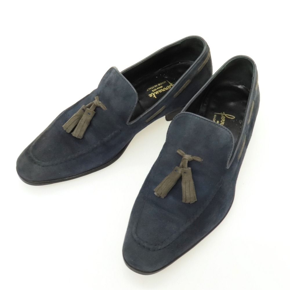 中古】フェランテ FERRANTE スエード ローファー ネイビー【サイズ6