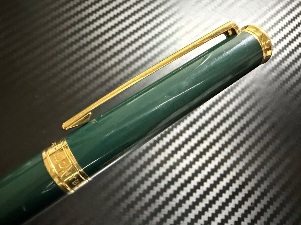 希少カラーモンブランノブレス・オブリージュ緑色の金メッキ万年筆USED 美品 モンブラン montblanc ノブレス オブリージュ 万年筆 14K F 細字