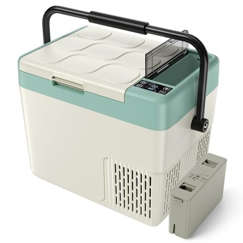 ☆新品☆EUHOMY 車載冷蔵庫 18L ポータブル冷蔵庫 バッテリー内蔵可能 ハンドル付き 車載冷蔵庫 小型 -20℃?20℃ 急速冷凍 コンプレッサー式 MAX/ECOモード 4WAY電源対応 コンパクト AC100V DC12V/24V 409f3e8c 26,652円