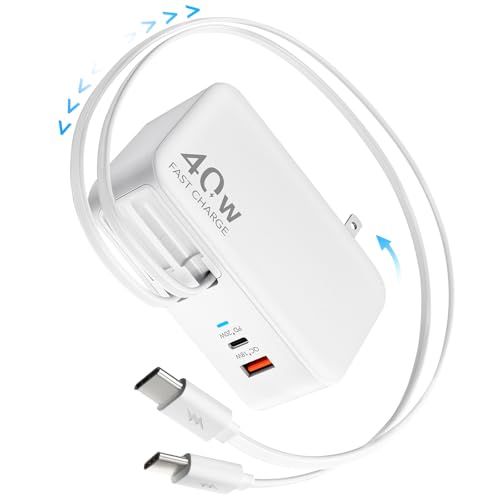 HATALKIN 4in1 巻き取り式充電器 最大90cm Type-Cケーブル2本内蔵＋デュアルUSB 40W急速充電 折りたたみ式で省スペース | すっきりと収納 充電ステータスインジケーター付き 保護機能 高速充電実現 デスクまわりや壁際も広々とキレts 7,687円