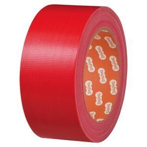 ds-（まとめ） TANOSEE 布テープ（カラー） 50mm×25m 赤 1巻 〔×15セット〕