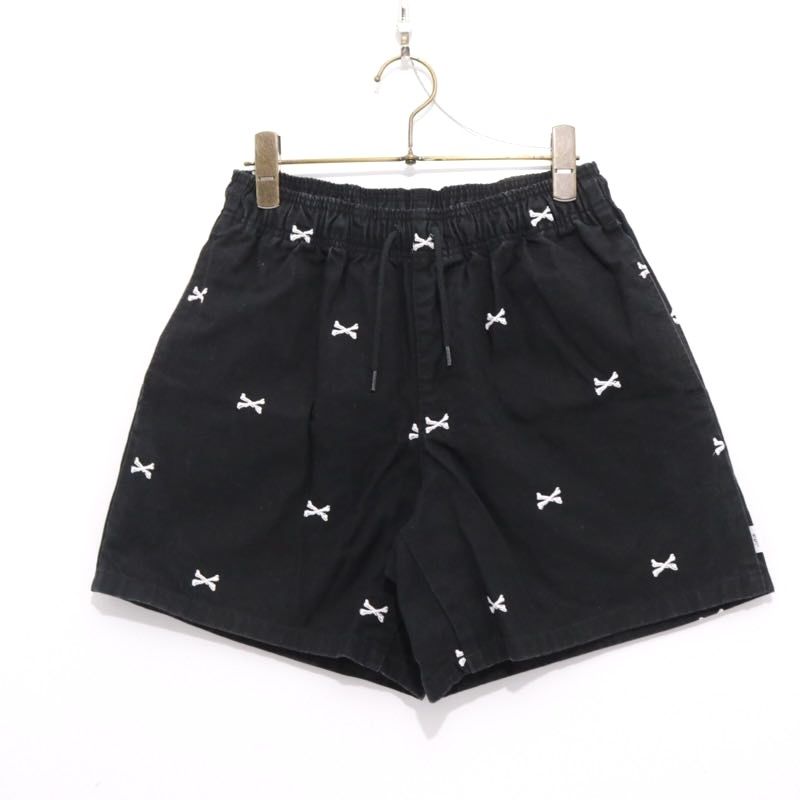 【中古B】メンズ S ダブルタップス WTAPS 22SS SEAGULL 03 SHORTS COTTON OXFORD TEXTILE シーガル ショーツ ショートパンツ 総柄 ブラック 黒 221TQDT-PTM06