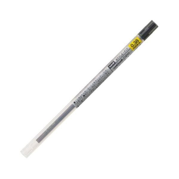 ds-（まとめ） 三菱鉛筆 ゲルインクボールペンスタイルフィット 替芯 0.38mm ブラック UMR10938.24 1セット（10本） 〔×5セット〕