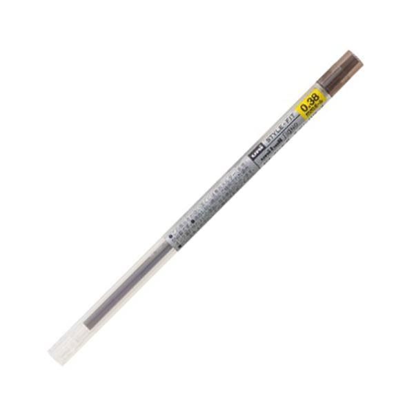 ds-（まとめ） 三菱鉛筆 ゲルインクボールペンスタイルフィット 替芯 0.38mm ブラウンブラック UMR10938.22 1セット（10本） 〔×5セット〕