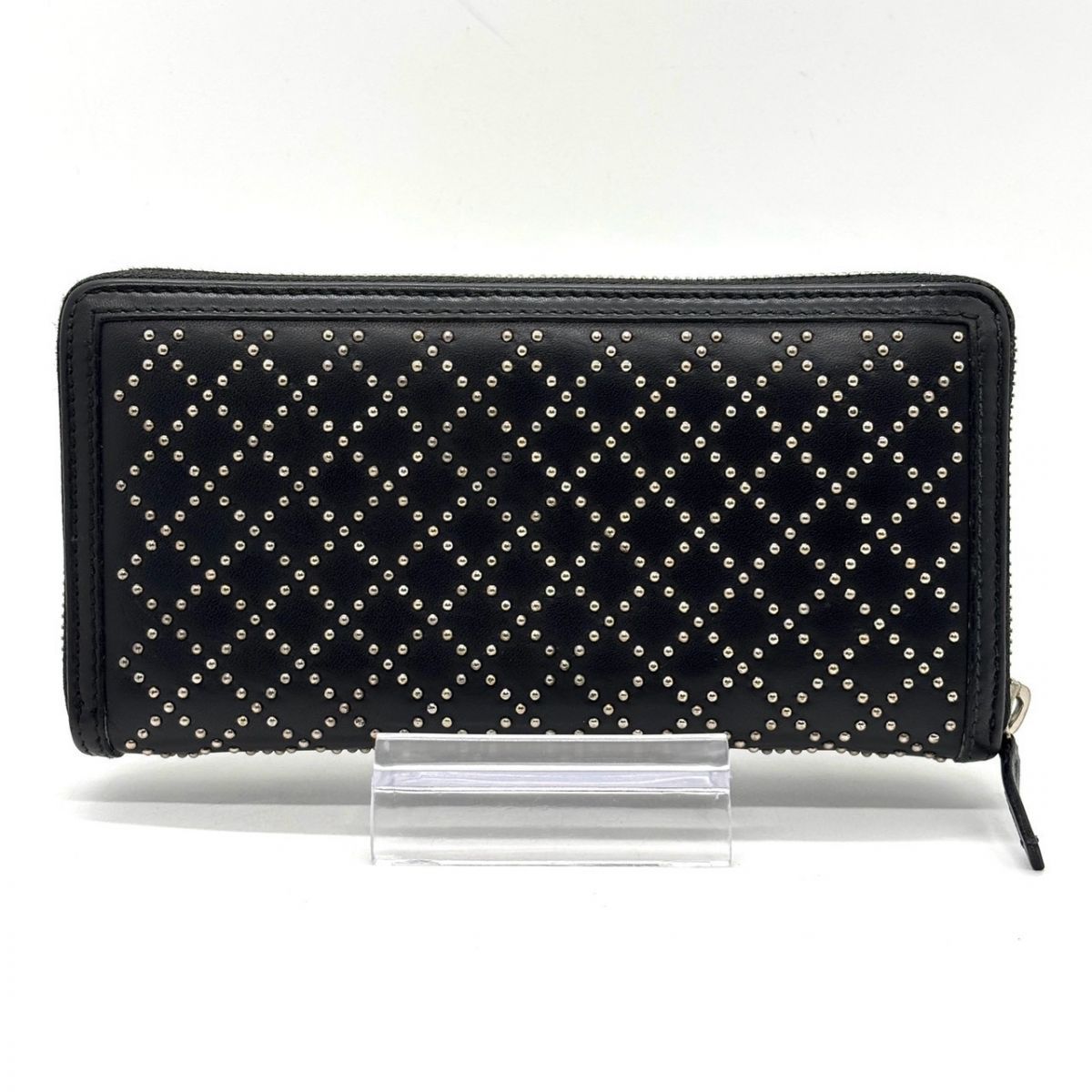 ✨美品✨GUCCI ディアマンテ スタッズ ラウンドファスナー 長財布 ブラックレザーに輝く装飾美】 GUCCI 長財布 ディアマンテ スタッズ