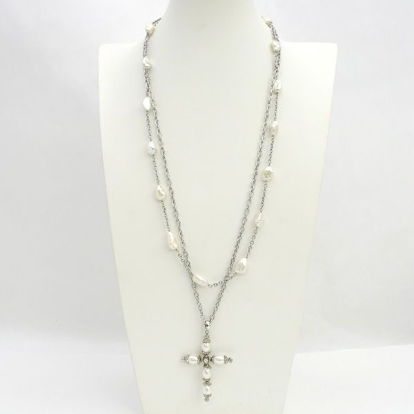 TarTar / ターター ◆バロックパール 淡水パール クロス ネックレス 2本セット 丸山玲未 【ネックレス/ペンダント/アクセサリー】【中古】