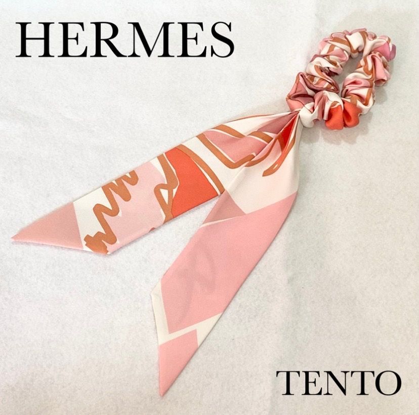 【HERMÉS】エルメスシュシュ リボン エルメス HERMES シュシュ リボンヘアゴム ヘアアクセサリー 髪飾り