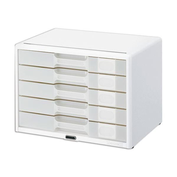 ds-ライオン事務器 カギ付半透明レターケースカド丸タイプ A4ヨコ 5段 ホワイト LA4-555LW 1台 29,926円