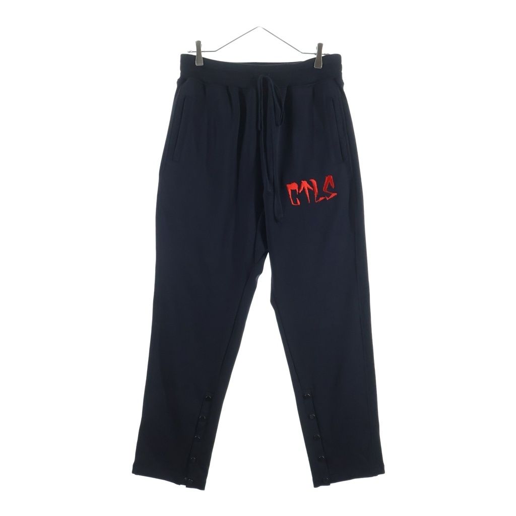cvtvlist (カタリスト) 3D LOGO PANTS エンブロイダリーデザイン スナップボタン ドローストリング スウェット パンツ ブラック 2101010404