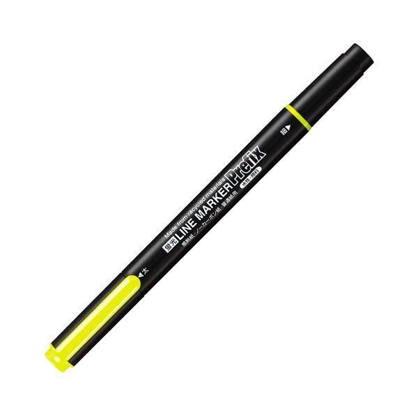 ds-（まとめ） コクヨ蛍光OAマーカー（再生樹脂・ツイン） プリフィクス 中字+細字 黄 PM-L202Y 1セット（10本） 〔×5セット〕