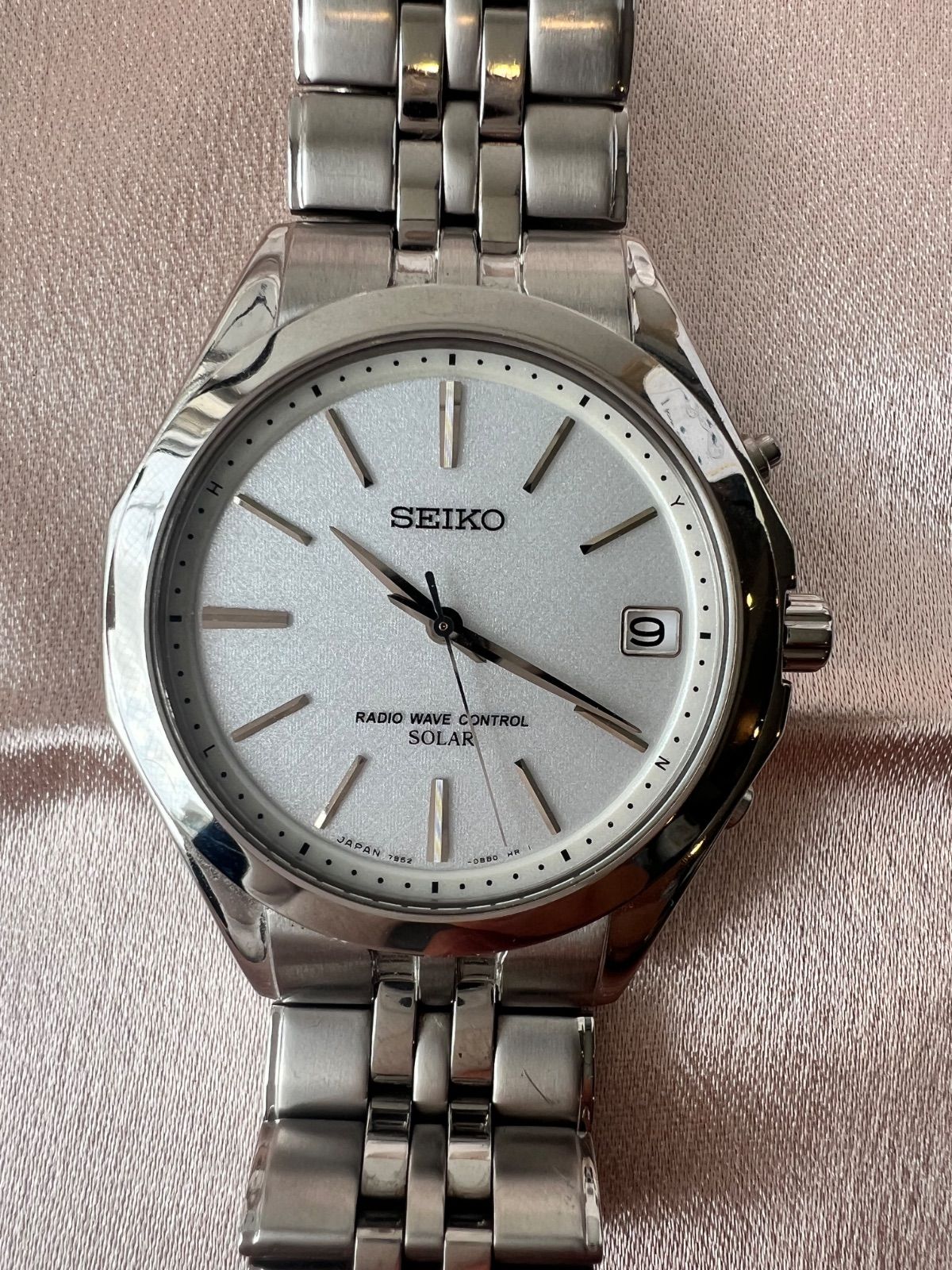 SEIKO　セイコー　腕時計 7B42-OALOメンズ　電波ソーラー 白文字盤