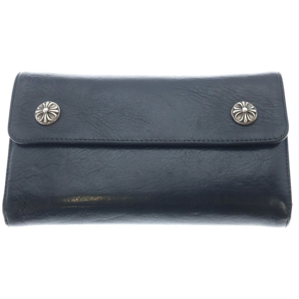 CHROME HEARTS (クロムハーツ) WAVE ウェーブ レザーウォレット 財布 ブラック