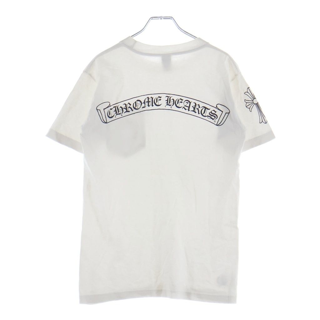 CHROME HEARTS (クロムハーツ) OLD Back Scroll Label Logo Tee バックスクロールラベルロゴ クルーネック半袖Tシャツカットソー ホワイト