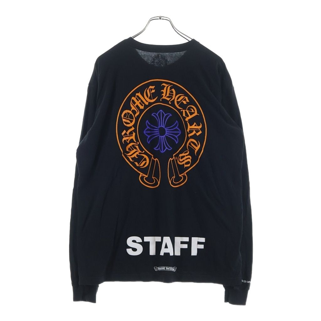 CHROME HEARTS (クロムハーツ) CH L/S 1 STAFF限定ホースシュープリント長袖カットソー ブラック ‐