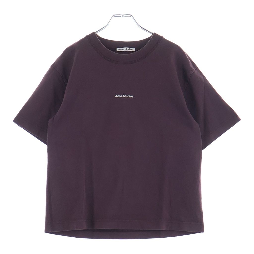 Acne Studios (アクネ ストゥディオズ) T-Shirt ロゴプリント 半袖Tシャツ バーガンディー AL0135-